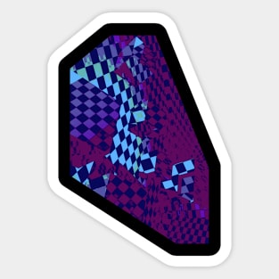 Abstract Purple Cube Dimension Sticker